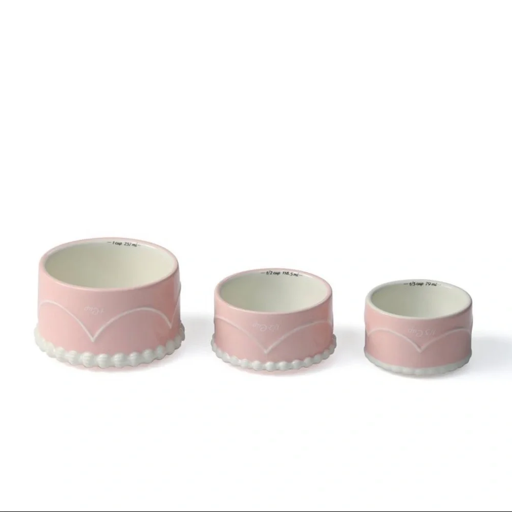 New! Pink Cake Ceramic Measuring Cups by Target Bullseye Playground